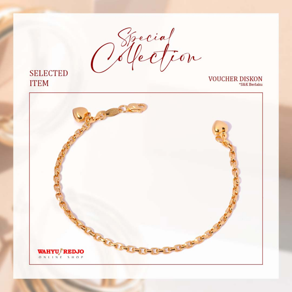 GELANG EMAS 16K PERHIASAN AKSESORIS WANITA EMAS WAHYU REDJO GL04ME23 8NONPADM