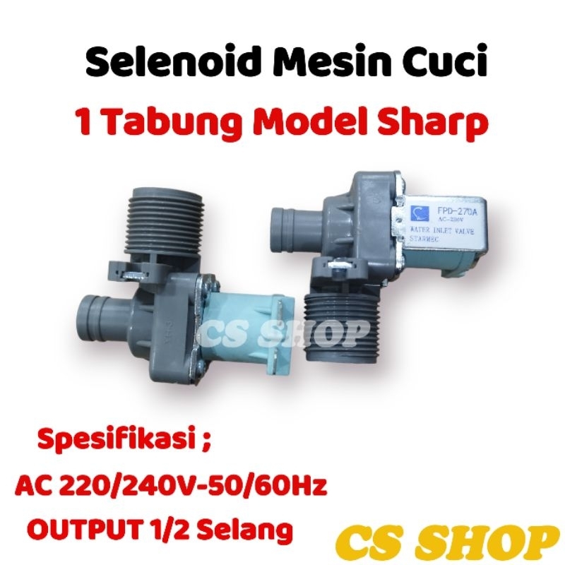 SELENOID WATER INLET VALVE UNTUK MESIN CUCI 1 TABUNG FULL MERK LENGKAP