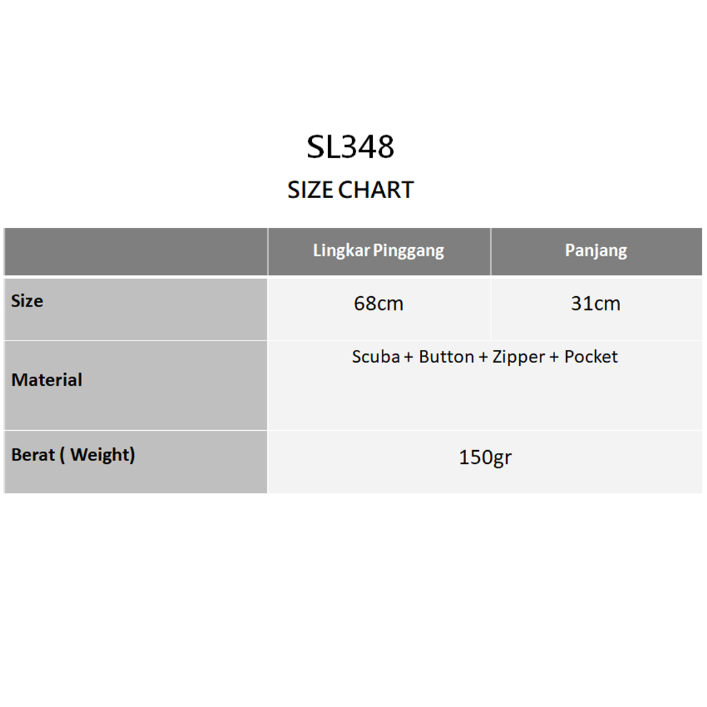 SL348 - Celana Pendek Wanita Basic Scuba Tebal Stylish Casual Look