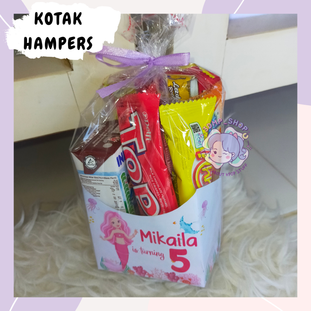 Kotak Box Hampers Souvenir Popcorn Kentang Snack Ultah (size kecil)