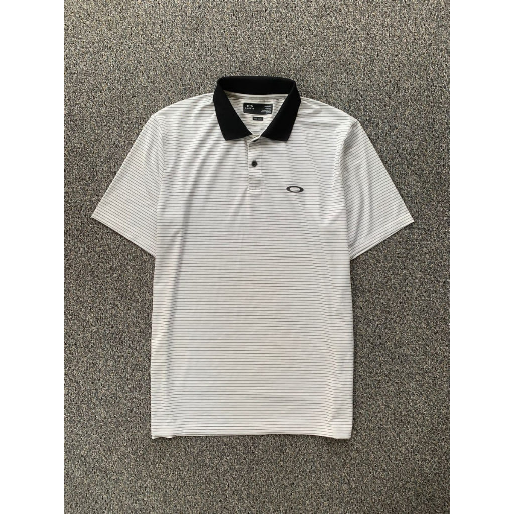 Polo golf Oakley Divisional Stripe White Polo A13