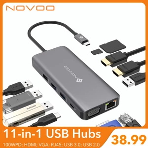 NOVOO Type C 11-port hub USB C Docking Station Triple FajStore