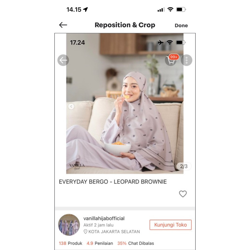 Everyday Bergo Vanilla Hijab