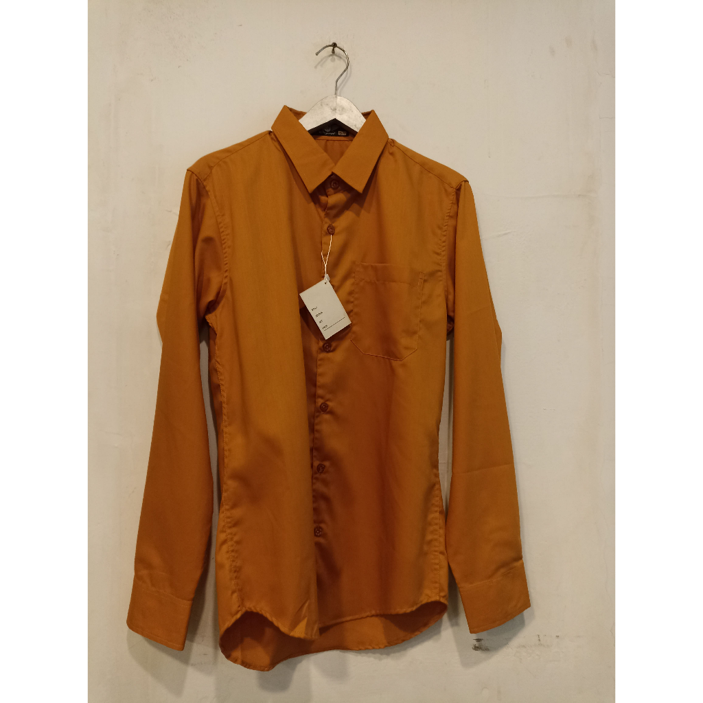 Baju Kemeja Pria Dewasa Lengan Panjang GF Oren