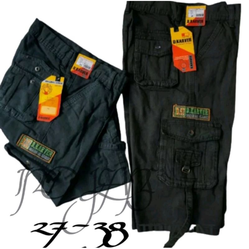 celana levis pendek pria 3/4 selutut celana cargo gunung