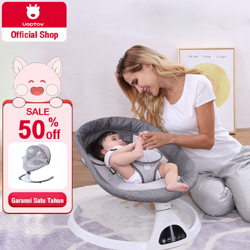 Uoptoy HUG ME Ayunan Bayi Automatic Baby Swinger Chair Swing Bed Remote Control Elektrik Baby Swing Otomatis