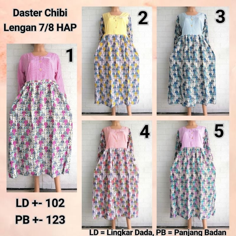 Daster Chibi Lengan 7/8 HAP Adem Busui Friendly JDBL + CIMUT