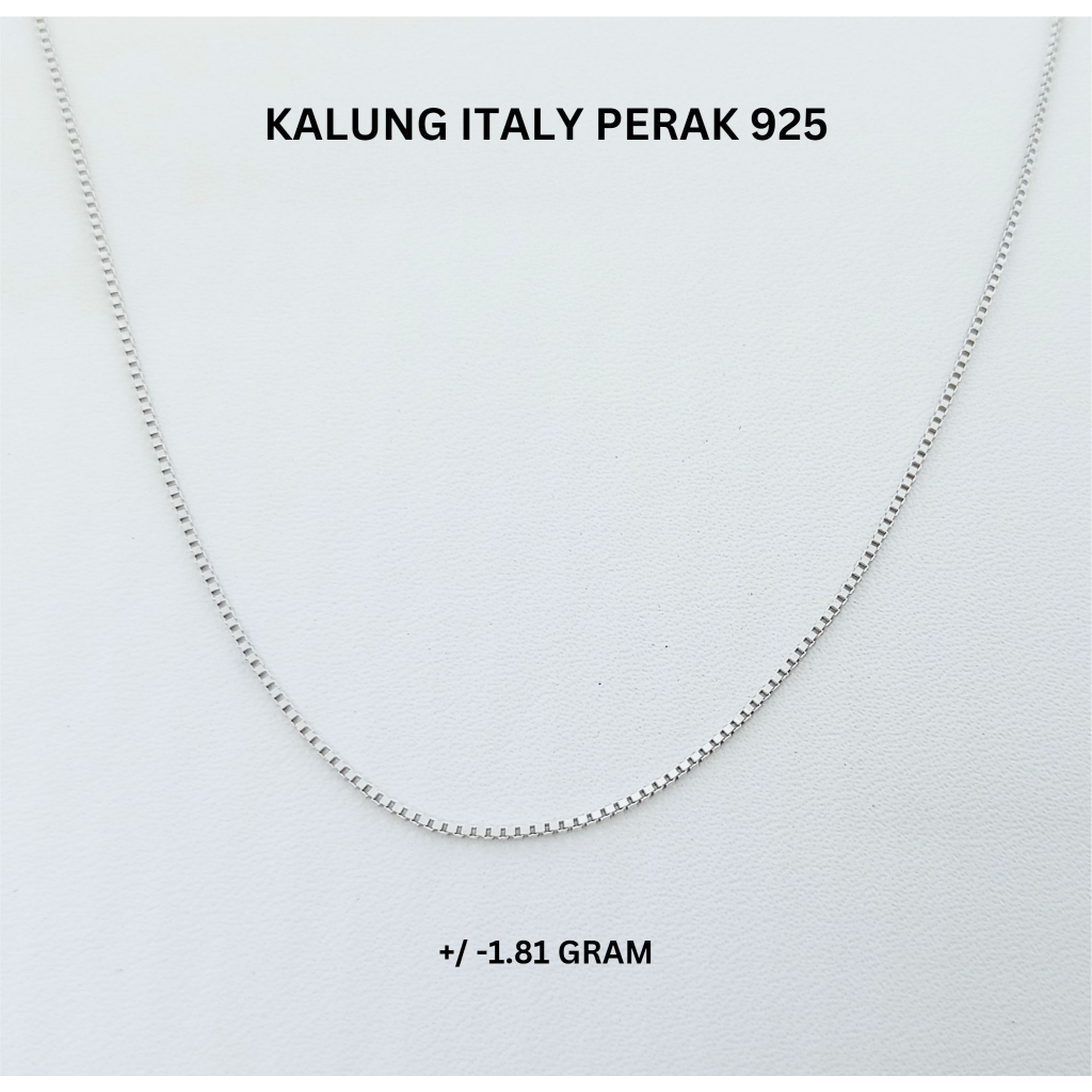 Kalung Italy Perak 925 Lapis Emas Putih Estimasi Berat 1.81 gram
