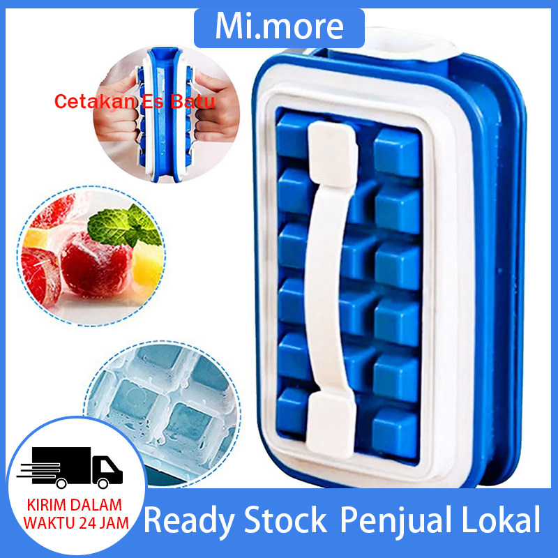 Mi.more Cetakan Es Batu Botol Folding 36Grids Ice Cube Maker Tray Storage