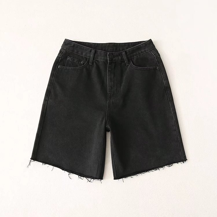 Celana Pendek Wanita Rawis Highwaist Hitam Import