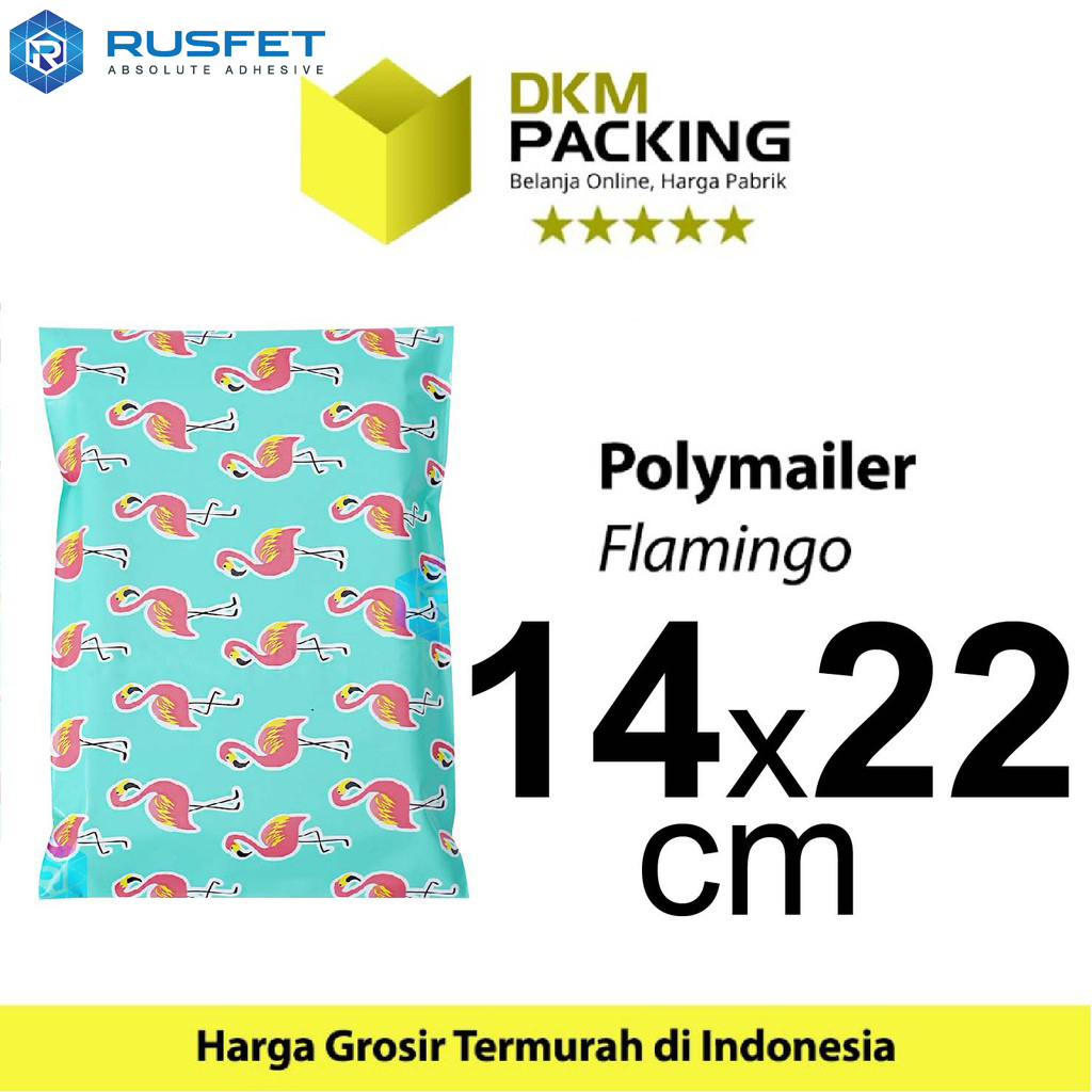 

Amplop Plastik Packing 14x22cm Polimailer RUSFET Polymailer PREMIUM TERMURAH Flamingo / SATUAN