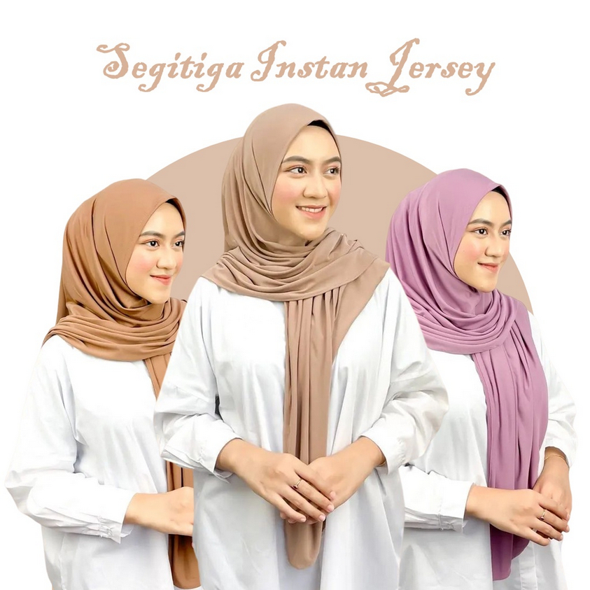 pashmina segitiga instan kaos jersey premium / pashmina instan kaos oval