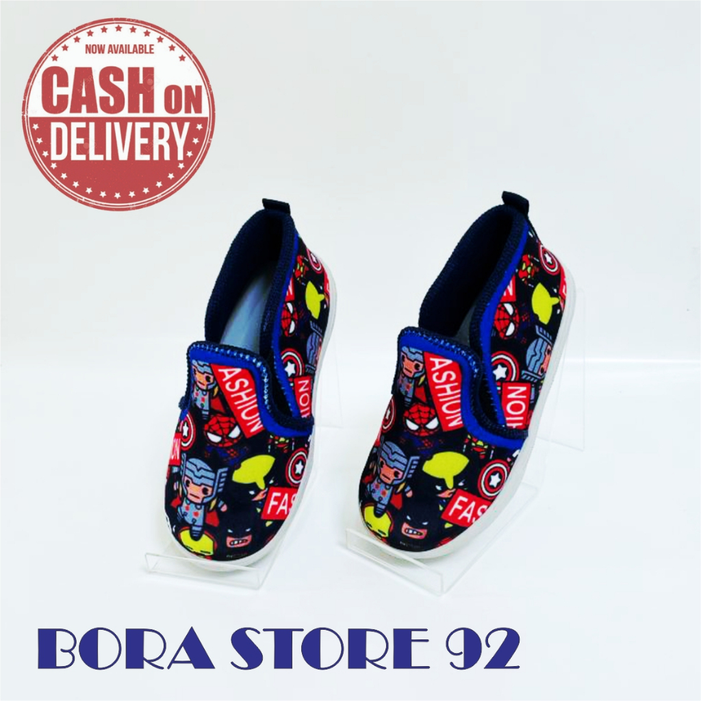 CORAZON Sepatu Slip On Anak Motif IRON MAN Lucu