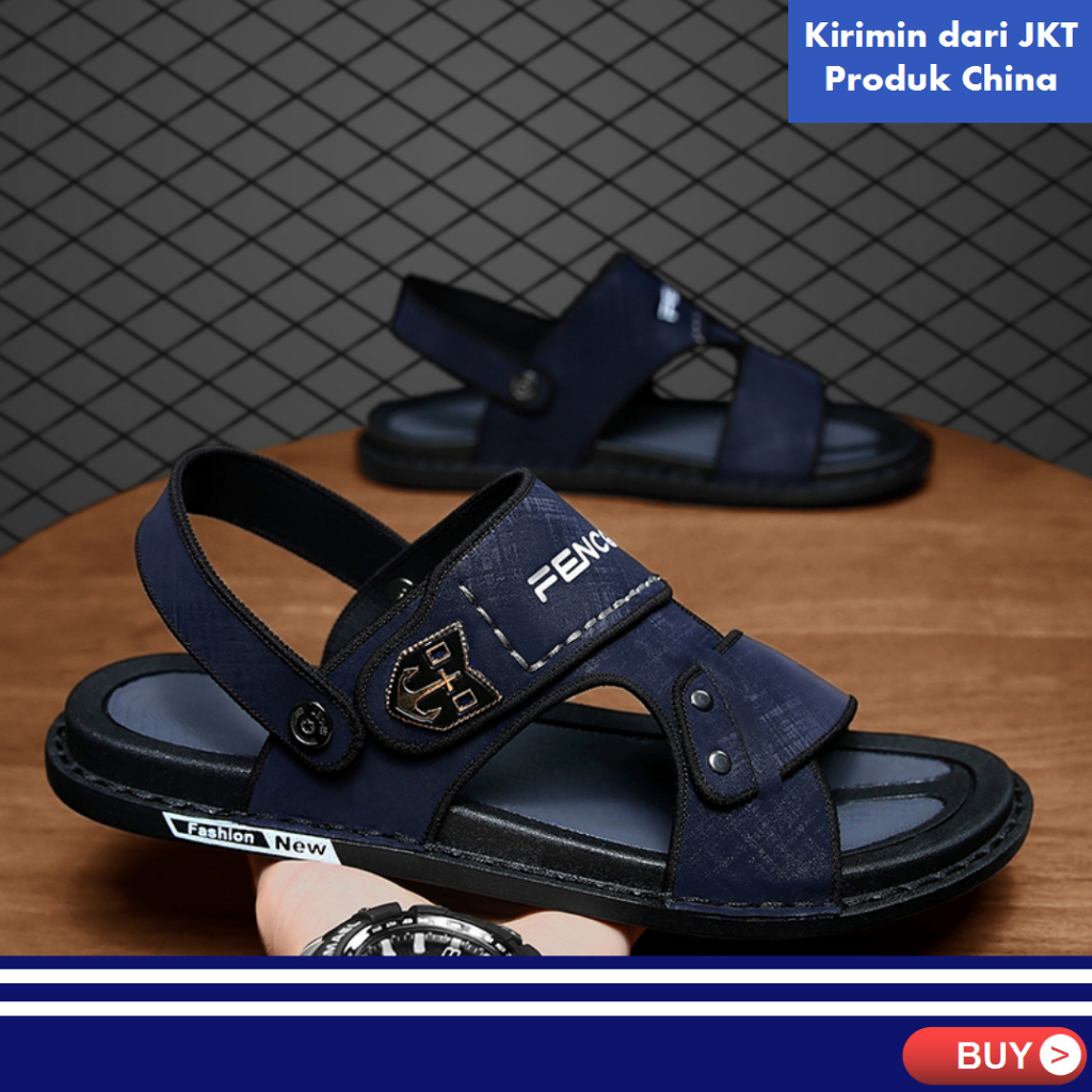 【COD &amp; Kirim Hari ini 100% IMPORT】Baru Sendal Gunung Pria | Tahan Air Non-Slip sol Karet Sandal Olahraga | Sandal Kelas Atas Size 39--44