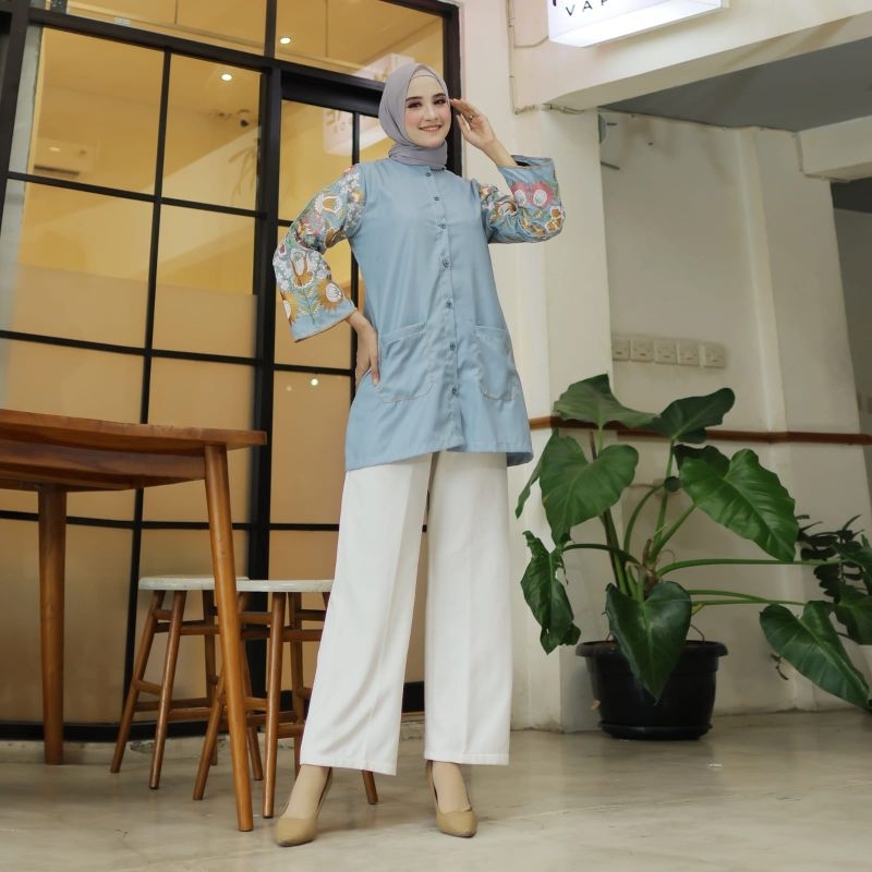 Blouse katun ima tuyobo mix lemgan bordir Ori by Alifah