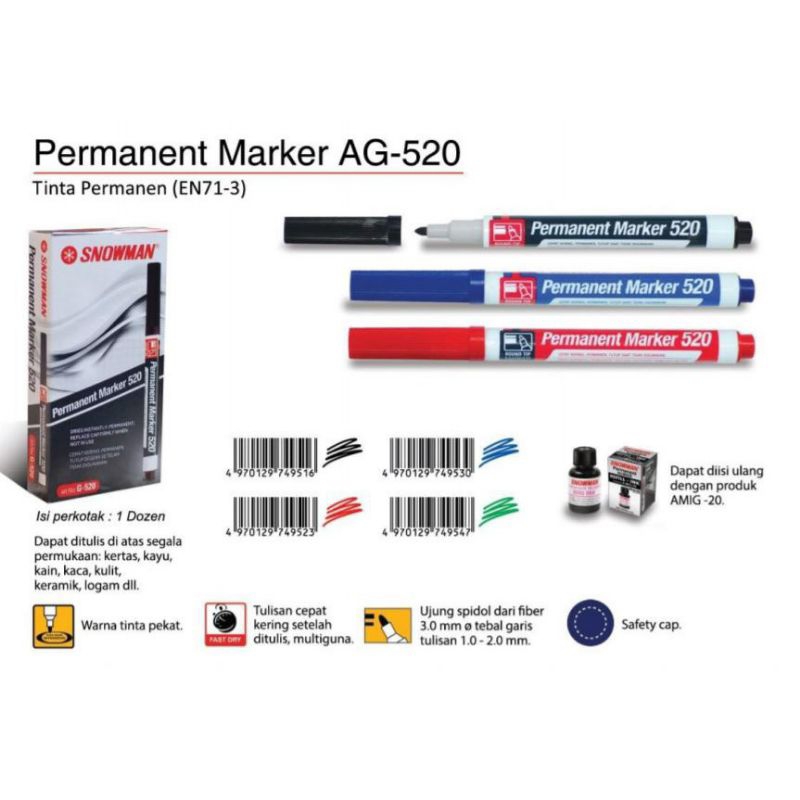 

Spidol permanent kecil AG-520