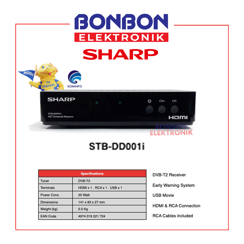 Polytron Set Top Box PDV-700T2/ STB-DD001i DVB T2 TV Digital PDV 700T2