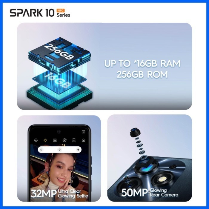 Tecno Spark 10 NFC 4/128 Ram 4GB Rom 128GB Garansi Resmi