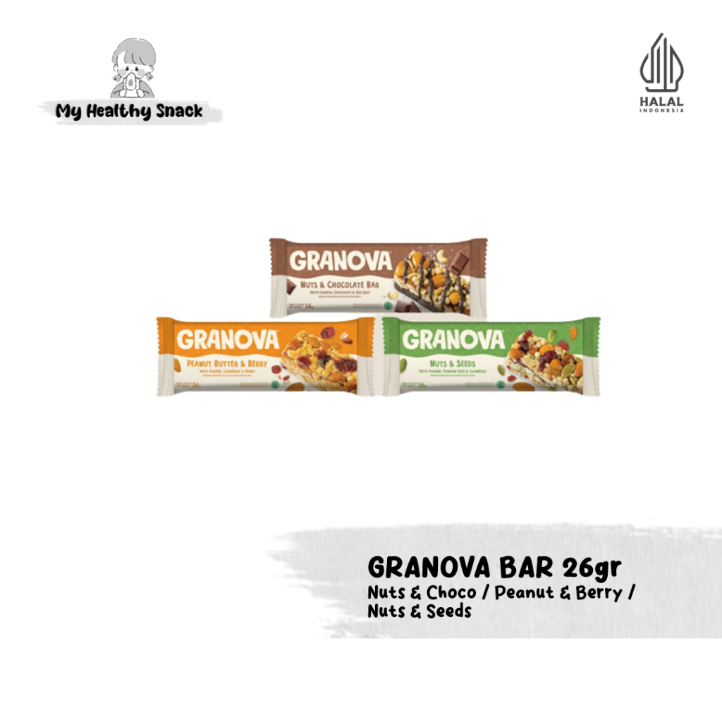 

GRANOVA Granola Bar - Snack Ready to Go - Snack Sarapan - 26gr