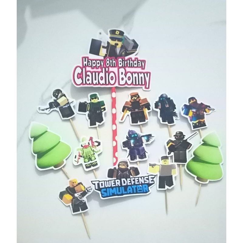 cake topper hiasan kue roblox Tower defense simulator tds 040523a