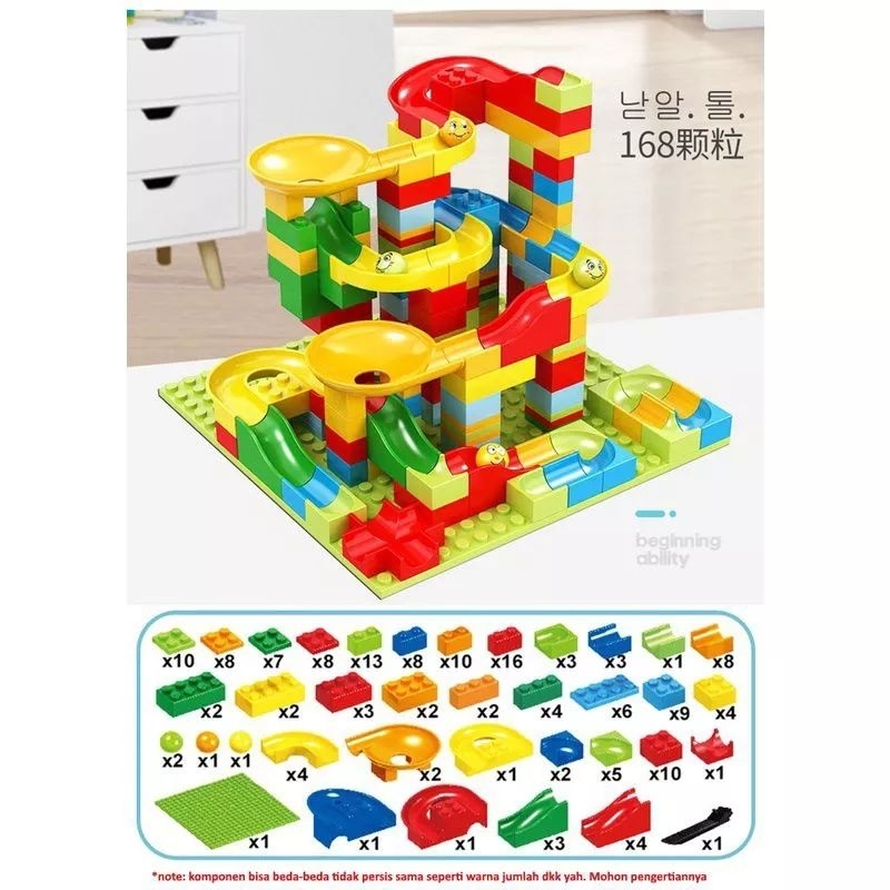 JOFESTORE88 X FerenHongXia MAINAN BALOK BRICKS 168 PCS MAINAN BALOK MARBLE RUN