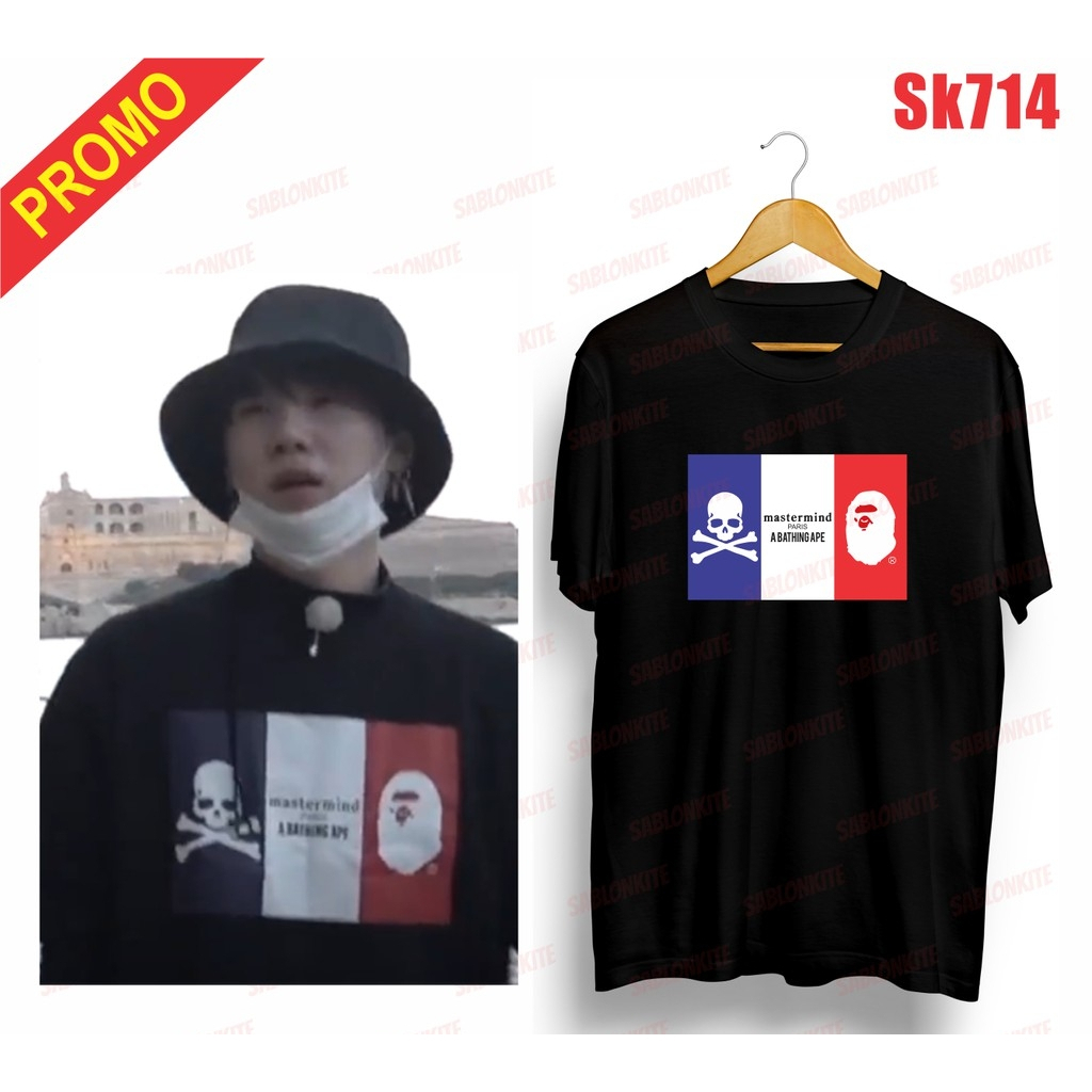 (SK714) BAJU KAOS BTS MEMBER SUGA MIN YOONGI TENGKORAK
