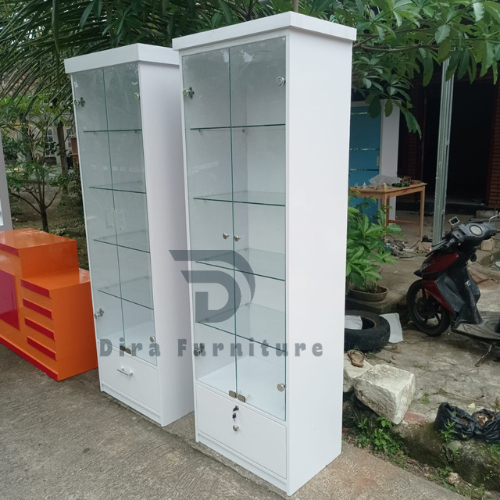 Lemari kaca hias minimalis/ rak kaca pajangan/ lemari pajangan/ lemari tas /lemari sepatu