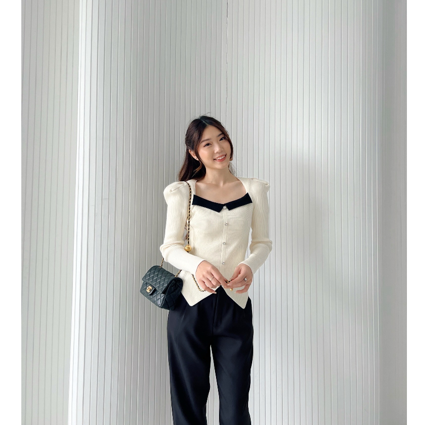 [ Marveile ] Quincy Knit Top / Korean Tops Wanita