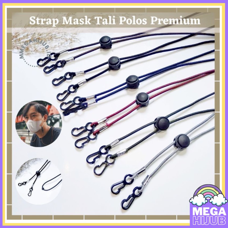 Strap Mask Polos Premium / Strap Mask 2in1 Tali elastis / Strap mask Tali Polos