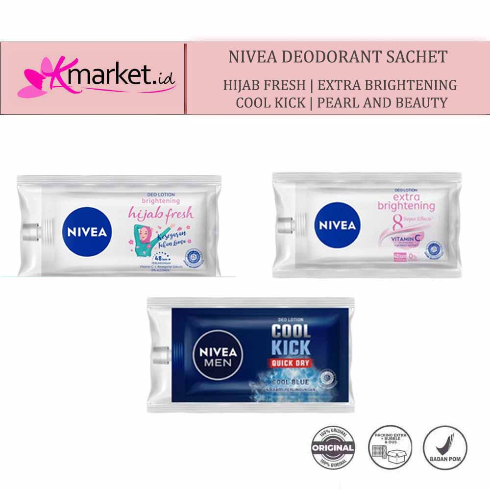 NIVEA DEODORANT SACHET HIJAB FRESH | COOL KICK | EXTRA BRIGHTENING