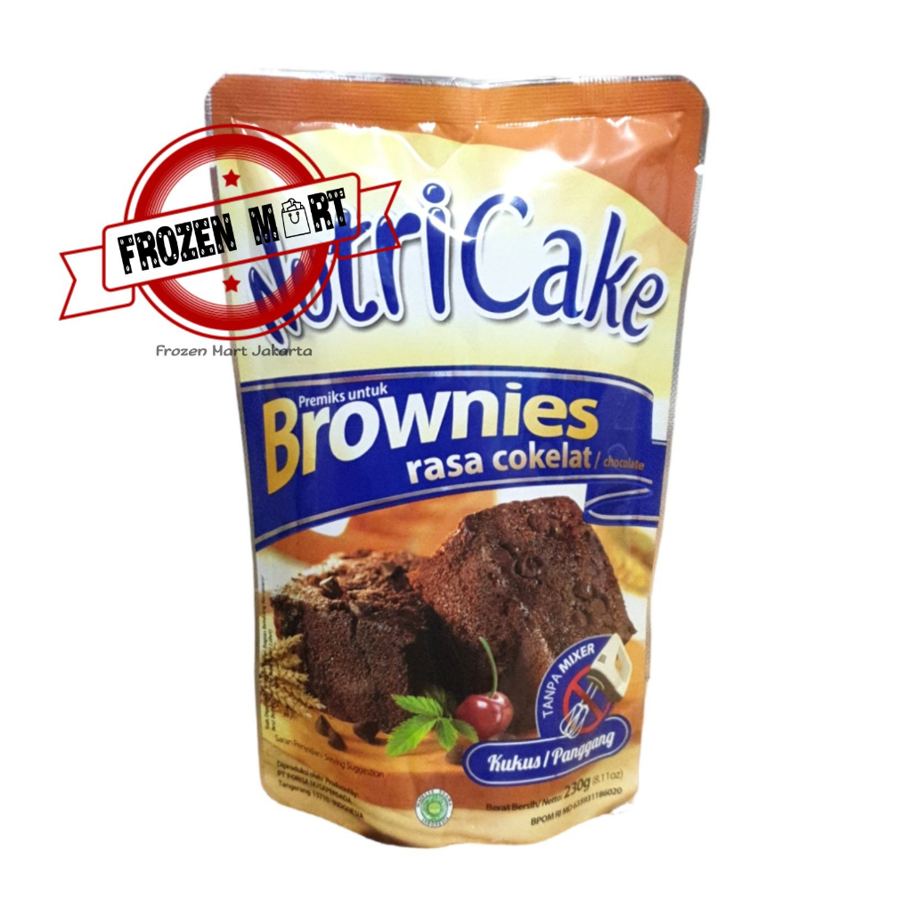 NUTRICAKE Premix Brownies Rasa Cokelat / Tepung Premix Instant 230Gr