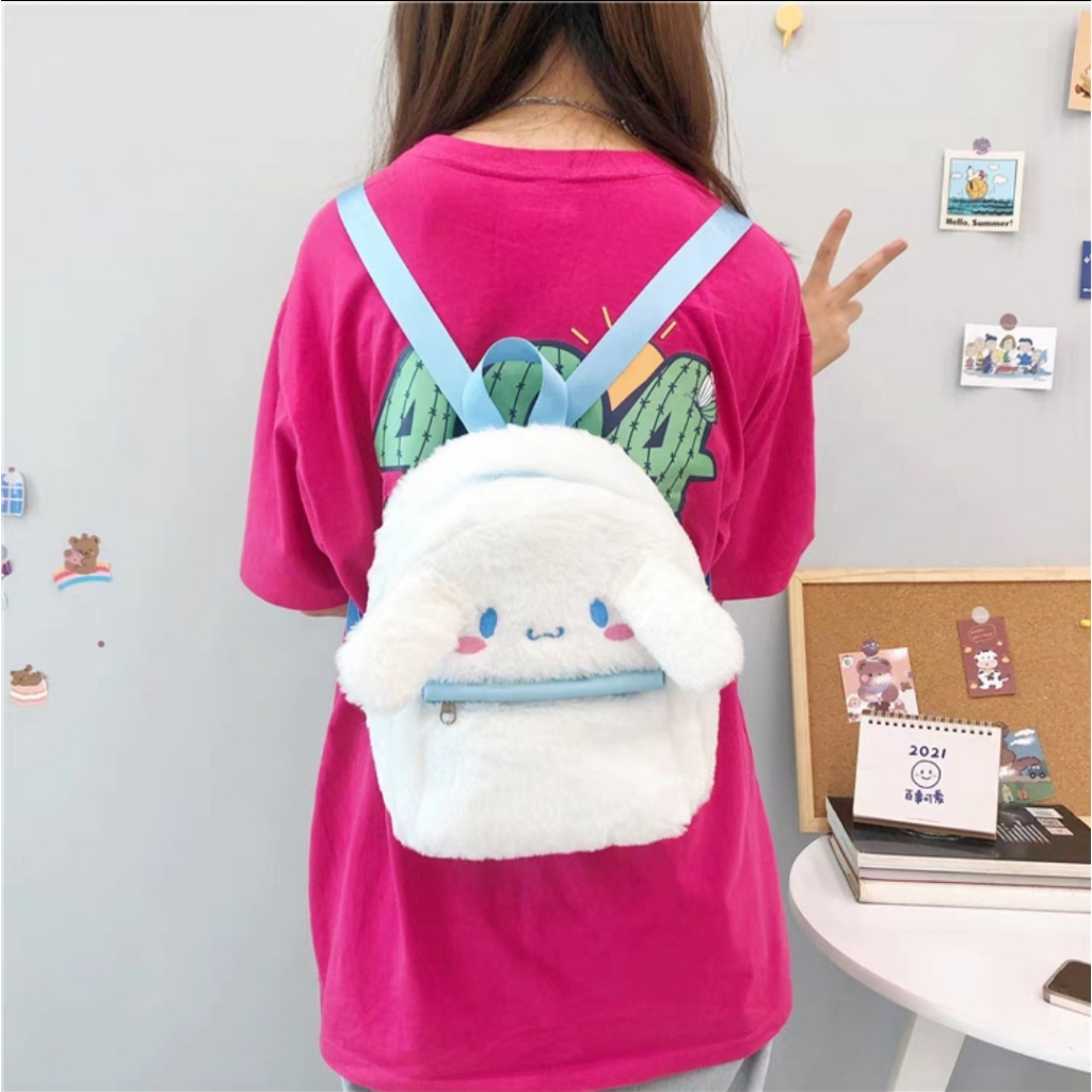 Tas Ransel Tas Punggung Bulu Cinnamoroll White