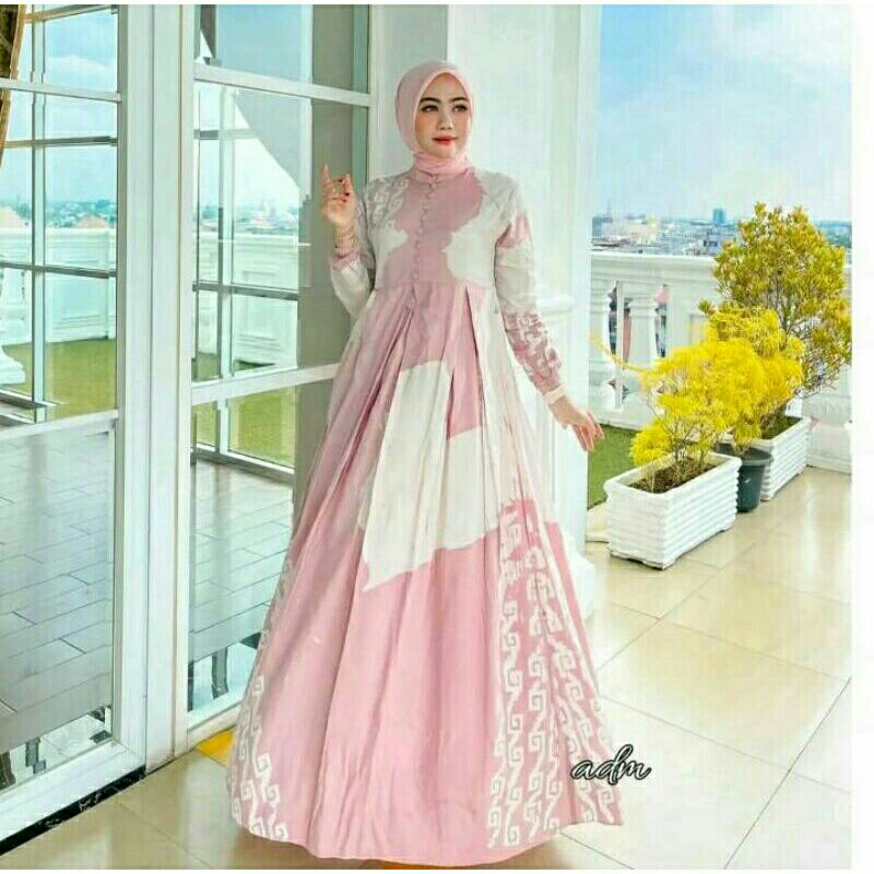Babypink Dress Gamis Twill Candi Mekar Pekalongan Terbaru 2023