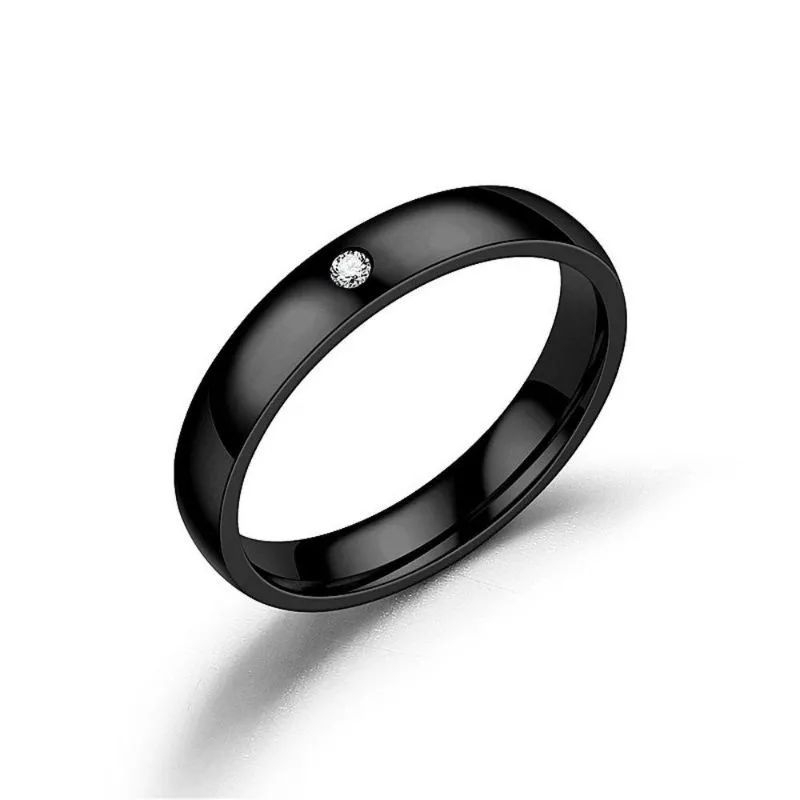 cincin titanium oval mata  satu  warna hitam terlaris  termurah