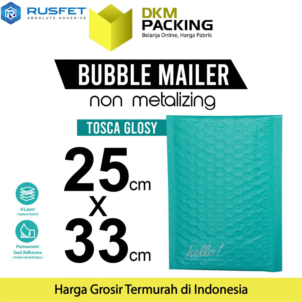 

AMPLOP BUBBLE WRAP TOSCA 25x33cm RUSFET ENVELOPE BUBBLE BAG MAILER PREMIUM TERMURAH / SATUAN