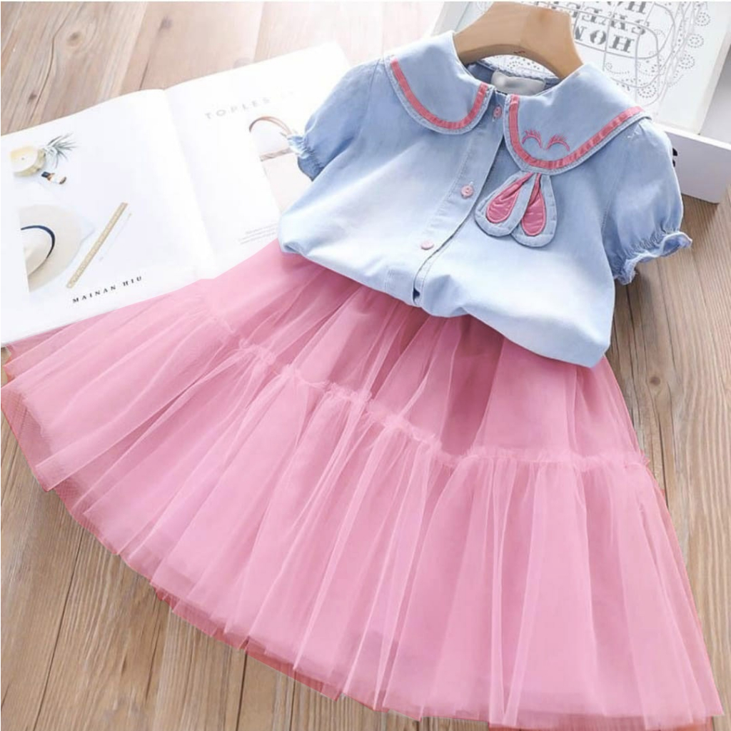 RmShop - Bunny kid tile setelan anak perempuan umur 3 4 5 tahun  kekinian korean style terbaru baju 