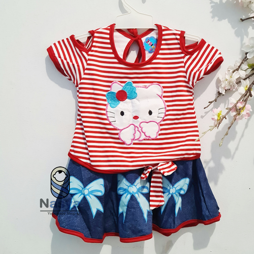 [KK-022] Setelan baju Bayi Perempuan / Bayi bayi perempuan model Rok Denim