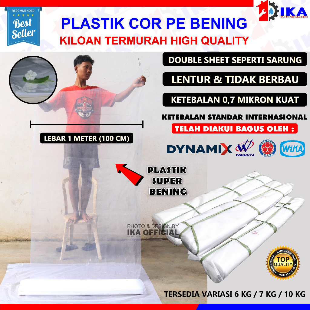 PLASTIK COR BENING 7 KILOGRAM / PLASTIK BANGUNAN PE TEBAL LEBAR 1 METER / PLASTIK PENUTUP FURNITURE