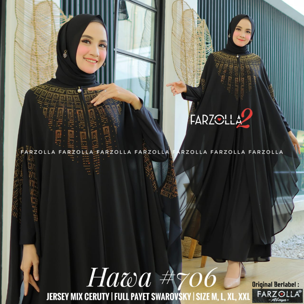 HAWA GAMIS KAFTAN MUSLIM BORDIR original produk by farzolla