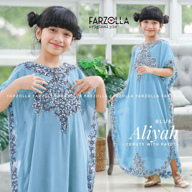 ALIYAH KAFTAN ANAK muslim perempuan terbaru original pic by farzolla