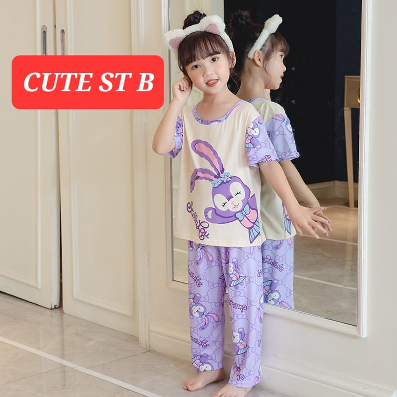 PIYAMA CUTE BAJU TIDUR ANAK CEWEK SET SANTAI DAILY FASHION IMPORT ADEM