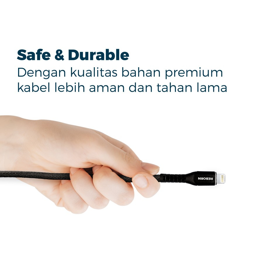 Reborn R-L100 Kabel Data Lightning Fast Charge 3A Kabel Lightning 1M