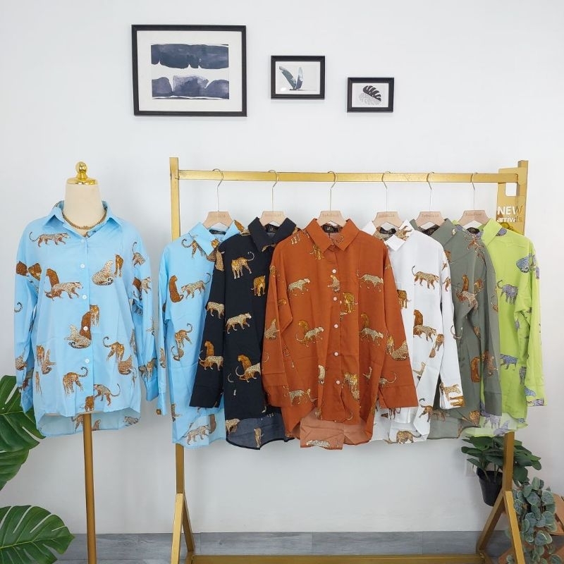 KEMEJA LALUNE TIGER LEOPARD LOOK LIKE ZRA 100% Original Import Bangkok
