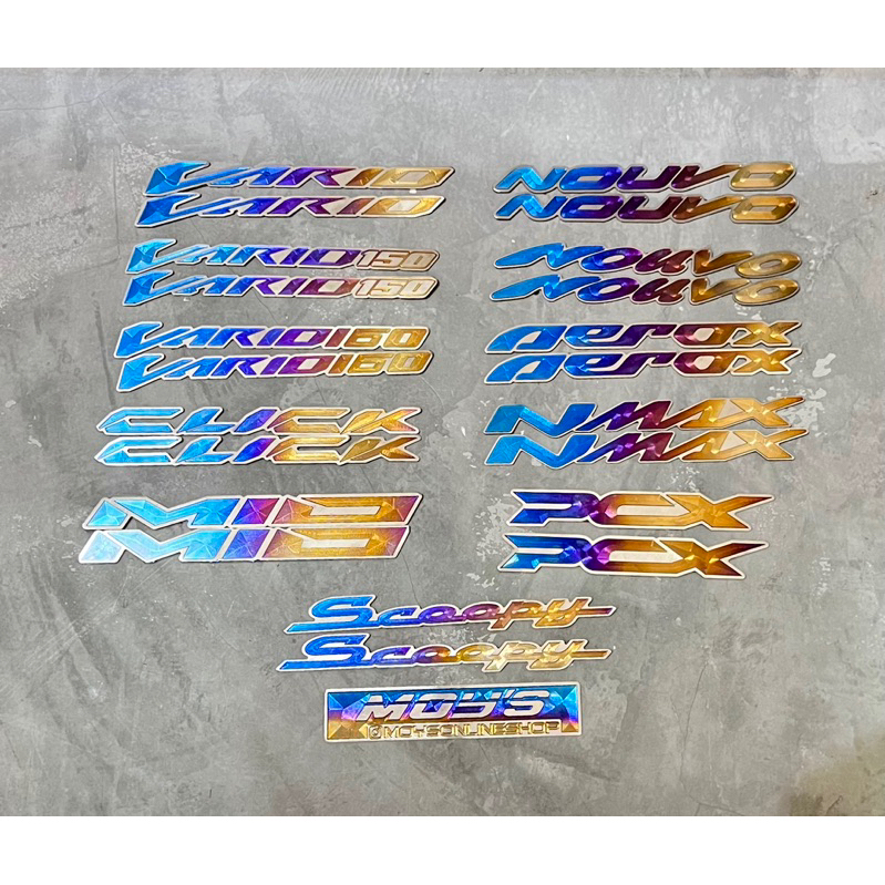 EMBLEM LOGO TITANIUM All EMBLEM CLICK SCOOPY MIO PCX NMAX NOUVO AEROX VARIO 150/160