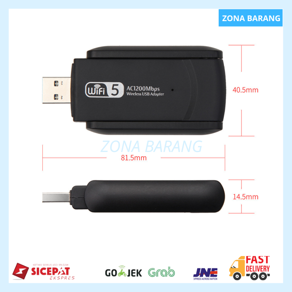 USB 3.0 Wifi 5 AC 1200Mbps Dual Band AC 2.4 5.8 5 Ghz High Speed Gaming Stabil