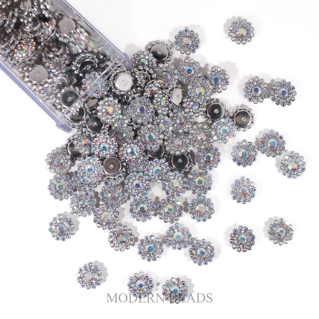 [100 pcs] 14mm Diamond Bunga Cangkang Putih AB 14mm , 100 pcs