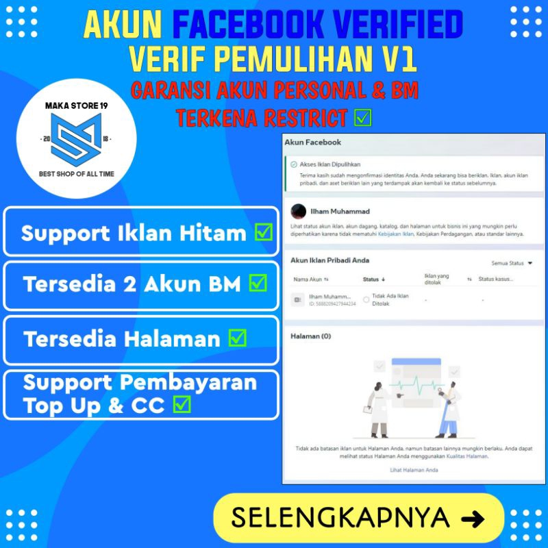 Jual Facebook Ads Verif V1 2 BM Siap Iklan Hitam