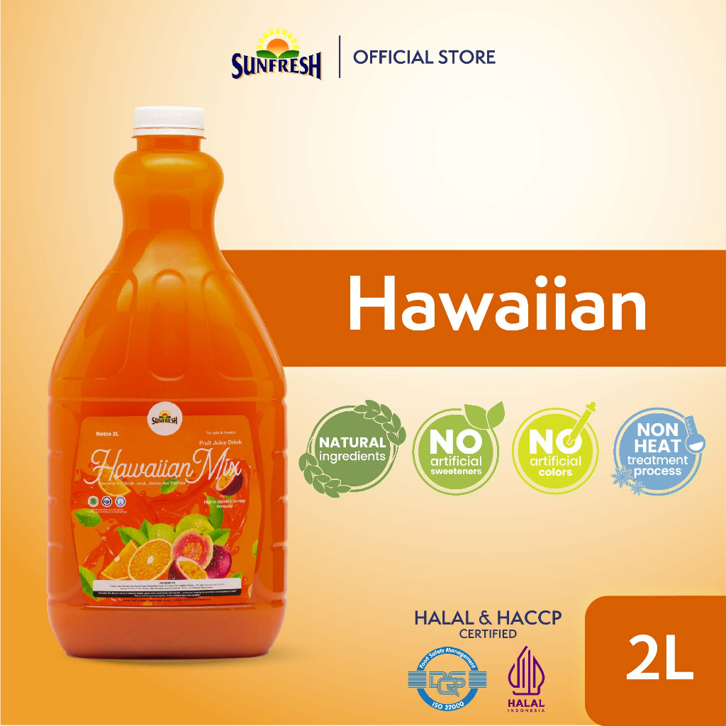 

Sunfresh Daily Hawaiian Mix Juice 2 Liter Mengandung Vitamin C - Jus Buah Jambu, Markisa, Jeruk Asli