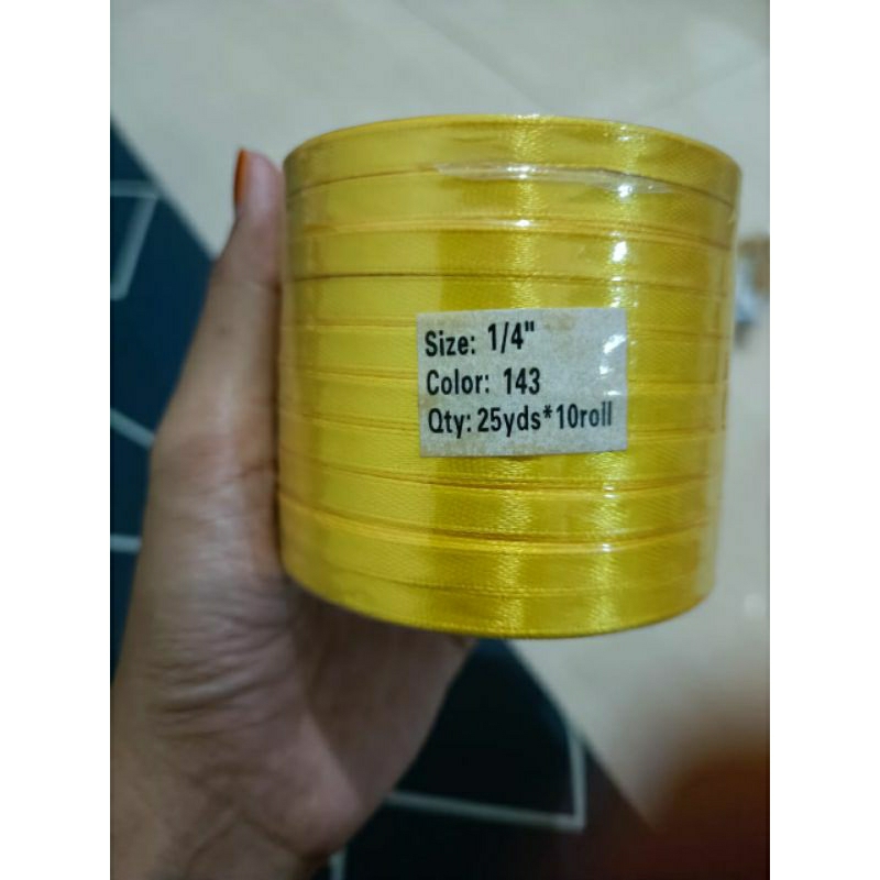 

Pita kain satin Lb 1/4" warna kuning