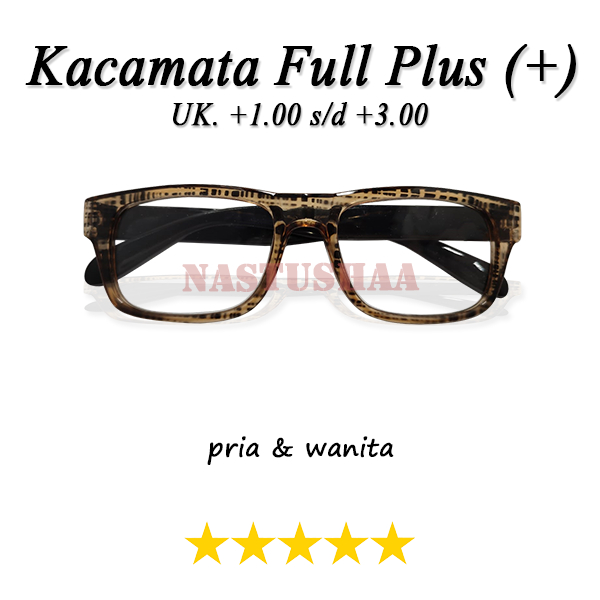 Kacamata Model Terbaru Dan Termurah Full Plus (+) Atau Rabun dekat Untuk Pria Dan Wanita (Unisex) Tersedia Ukuran +1.00 s/d +3.00 Frame Coklat  Kotak Terdapat Motif Garis Gagang Hitam FREE CASE